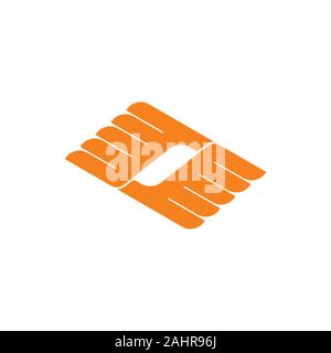 Les courbes d'ailes liés logo géométrique vector Illustration de Vecteur