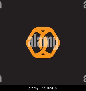 Cross hexagonal linéaire logo mixte vector Illustration de Vecteur