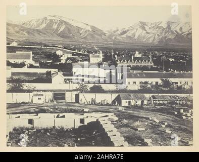 Andrew Joseph Russell. Salt Lake City, Camp Douglas et montagnes Wasatch dans l'arrière-plan. 1868-1869. United States. L'albumine, pl. XXVI de l'album Soleil Photos de paysages des Rocheuses (1870) Banque D'Images