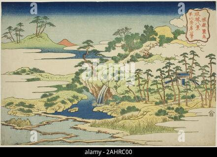 Katsushika Hokusai. La source sacrée sur la Montagne de la forteresse (Jogaku reisen), de la série de huit vues les îles Ryūkyū (hakkei Ryukyu). 1827-1837. Le Japon. Estampe oban couleur ; Banque D'Images