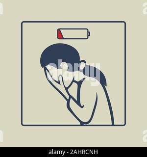 Le syndrome d'épuisement professionnel logo icône vector Illustration de Vecteur