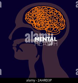 Santé mentale logo icône vecteur, le mois de la sensibilisation à la santé mentale Illustration de Vecteur