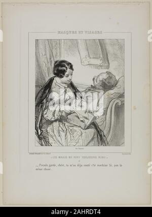 Paul Gavarni. Les maris moi font toujours rire Prends garde, 1884-1888... 1853. La France. Lithographie en noir sur vélin crème Banque D'Images