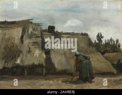 Vincent van Gogh. Une paysanne de creuser devant son chalet. 1880-1890. Aux Pays-Bas. Huile sur toile Banque D'Images