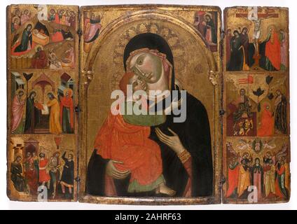Triptyque de la Vierge à l'enfant avec des scènes de la vie du Christ. 1310-1340. Veneto. Tempera sur panneau Banque D'Images