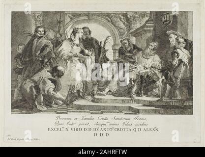 Giovanni Domenico Tiepolo. Les Saints Patrons de la famille Crotta. 1750-1804. L'Italie. Eau-forte sur papier Banque D'Images