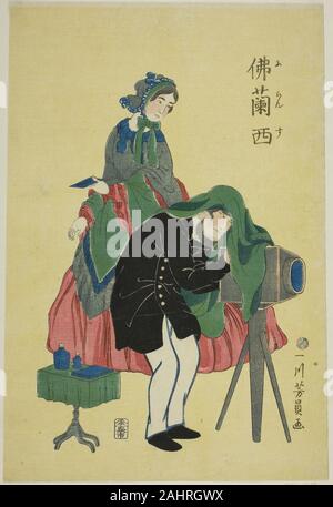 Utagawa Yoshikazu. Photographe française. 1861. Le Japon. Estampe oban couleur ; Banque D'Images