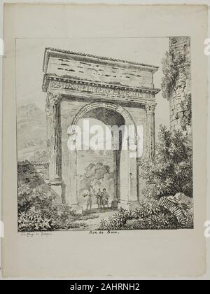 Louis Pierre Baltard. Susa Arch. 1817. La France. Lithographie en noir sur papier vergé ivoire Banque D'Images