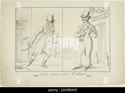 Comte Charles Philibert de Lasteyrie du Saillant (Imprimante). Autre temps, autre... Calicot.. 1812-1822. La France. Lithographie sur papier Banque D'Images