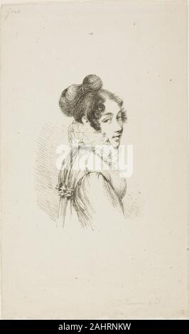 Dominique-Vivant Denon. Portrait d'une jeune femme. 1815-1825. La France. Lithographie en noir sur vélin crème Banque D'Images