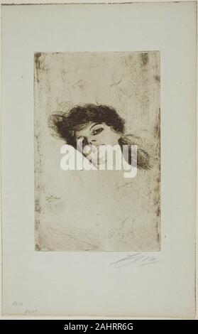 Anders Zorn. Marie. 1884. La Suède. Gravure sur bois sur papier blanc cassé Banque D'Images