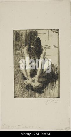 Anders Zorn. La Grenouille. 1910. La Suède. Gravure sur bois sur papier blanc cassé Banque D'Images