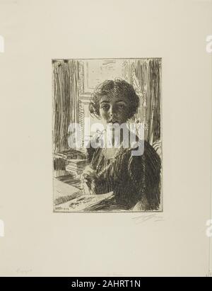 Anders Zorn. Le Crown-Princess Marguerite de Suède. 1914. La Suède. Gravure sur papier vergé ivoire Banque D'Images