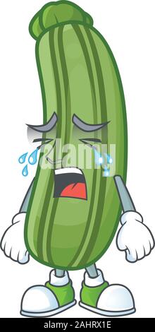Triste personnage courgette geste pleurer style Illustration de Vecteur