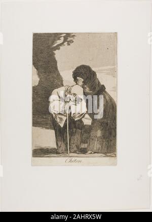 Francisco José de Goya y Lucientes. Hush, la plaque 28 de Los Caprichos. 1797-1799. L'Espagne. Eau-forte, aquatinte et burin sur papier vergé ivoire Banque D'Images