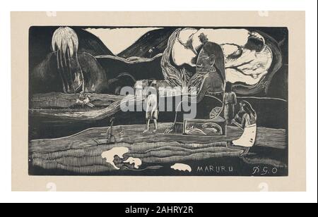 Paul Gauguin. Maruru (offrandes de gratitude), à partir de la suite Noa Noa. De 1893 à 1894. La France. Wood-block print, imprimé en encre noire sur vélin crème Banque D'Images