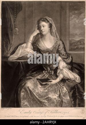 MacArdell James. Emily, comtesse de Kildare. 1754. L'Irlande. Gravure en noir sur papier vergé crème Banque D'Images