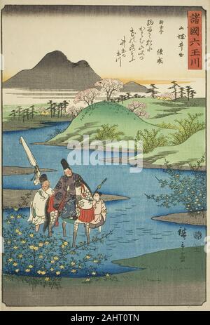 Utagawa Hiroshige. L'Ide Jewel River dans la province de Yamashiro Yamashiro (IDE), de la série Jewel six rivières dans les différentes provinces (Shokoku Tamagawa um). 1857. Le Japon. Estampe oban couleur ; Banque D'Images