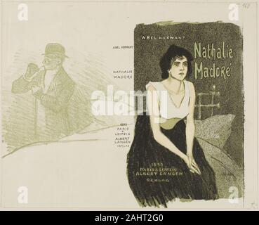 Pierre Théophile-Alexandre Steinlen. Nathalie Madoré. 1895. La France. Lithographie en noir, olive, fauve et blanc sur papier vélin ivoire Banque D'Images