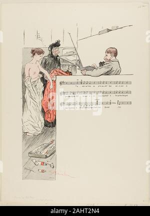 Pierre Théophile-Alexandre Steinlen. Le petit modèle. 1892-1900. La France. Photorelief imprimer en rouge et noir avec typo music/lyrics sur vélin ivoire Banque D'Images