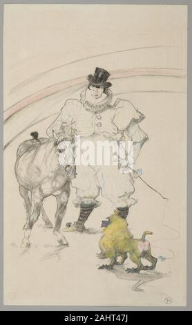 Henri de Toulouse-Lautrec. Au Cirque formé poney et le babouin. 1899. La France. Pastel et mine de plomb sur vélin crème Banque D'Images