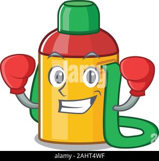 Happy kids Boxe bouteille à eau Faites défiler mascot character style Illustration de Vecteur