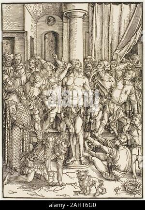 Albrecht Dürer. La flagellation, de la grande passion. 1496-1497. L'Allemagne. Gravure en noir sur papier vergé ivoire Banque D'Images