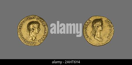 Ancienne cité romaine. Aureus (Coin) représentant l'empereur Claudius. 50-AD 54 AD. Rome. Avers d'or tête à rightReverse Claudius buste d'Agrippine à droite Banque D'Images