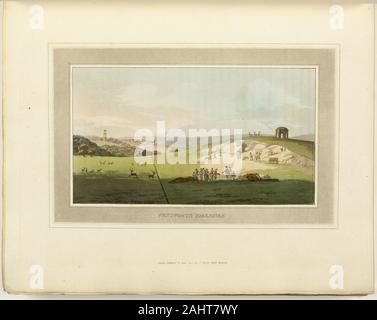 Humphrey Repton. Observations sur la théorie et la pratique de l'architecture de paysage. 1803. L'Angleterre. Réservez avec aquatintes, certains avec des coloriages, gravures sur bois, typographie, gravure, crépi et une en noir sur vélin crème Banque D'Images