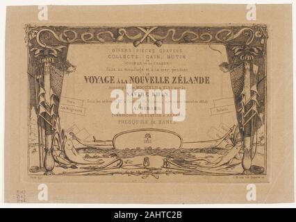 Charles Meryon. Couverture pour un voyage en Nouvelle Zélande (1842-46). 1866. La France. Gravure sur papier vélin brun Banque D'Images