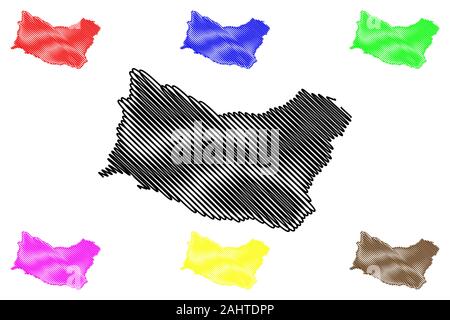Département (Ministères de l'Uruguay, République orientale de l'Uruguay) map vector illustration, scribble sketch carte Salto Illustration de Vecteur