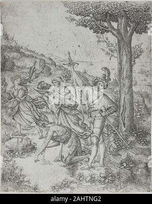 Maître de la Décollation de Saint Jean Baptiste. Décapitation de Saint Jean Baptiste. 1510-1520. L'Italie. Gravure en noir sur papier Banque D'Images