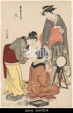 Torii Kiyonaga. Les artistes de la Tachibana, de la série A Collection of Contemporary beautés du plaisir quarts (Tosei yuri bijin awase). 1777-1787. Le Japon. Estampe oban couleur ; Banque D'Images