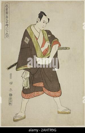 Utagawa Toyokuni I Ichikawa Yaozo Tachibanaya III comme Hatsuhei Shimobe, de la série Portraits d'acteurs sur scène (Yakusha butai no sugata-e). 1794. Le Japon. Estampe oban couleur ; Banque D'Images