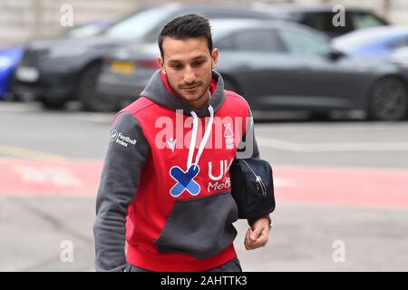 Nottingham, Royaume-Uni. 1er janvier 2020. Joao Carvalho (10) La forêt de Nottingham au cours de la Sky Bet Championship match entre Nottingham Forest et Blackburn Rovers au sol de la ville de Nottingham, le mercredi 1er janvier 2020. (Crédit : Jon Hobley | MI News) photographie peut uniquement être utilisé pour les journaux et/ou magazines fins éditoriales, licence requise pour l'usage commercial Crédit : MI News & Sport /Alamy Live News Banque D'Images