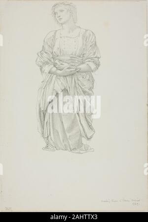 Sir Edward Burne-Jones. Etude pour 'le Miroir de Vénus le genoux Figure féminine. 1863-1877. L'Angleterre. Graphite sur papier vélin ivoire Banque D'Images