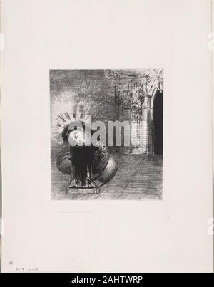 Odilon Redon. Une chrysalide, la couleur du sang, planche 2 de 6. 1889. La France. Lithographie en noir sur papier ivoire Chine fixées sur papier vélin ivoire Banque D'Images