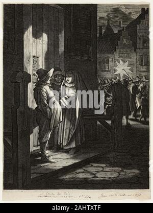 Jan van de Velde, II. L'étoile des Mages. 1611-1621. La Hollande. Gravure en noir sur papier vergé ivoire Ici Jan van de Velde le jeune gravé le plus ancien connu de l'impression qu'on appelle star-chanteurs sur la Douzième Nuit. Cette célébration laïque a reproduit le voyage des Trois Rois Mages, ou des rois, qui ont suivi l'étoile de Bethléem miraculeuse de l'enfant Christ. Populaire dans le 17e siècle, cette république néerlandaise Épiphanie festival, tenue le 6 janvier, a grandi au-delà de l'église. Il était composé de deux parties d'une famille fête couronnant un roi choisi par loterie, et une parade nocturne de chanteurs portant un ca Banque D'Images