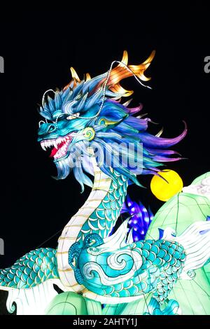 Longleat Safari Park, Londres, Warminster, le 7 décembre 2019 : Constellations chinoises - Azure Dragon de l'Est Banque D'Images