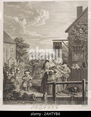 Bernard Baron (graveur). Soir, trois de la plaque quatre moments de la journée. 1738. La France. La gravure en noir sur papier vergé ivoire Banque D'Images