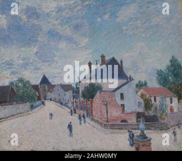 Alfred Sisley. Dans la rue Moret. 1885-1895. La France. Huile sur toile Banque D'Images