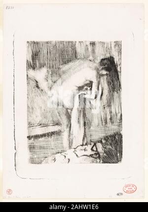 Hilaire Germain Edgar Degas. Après le bain II. 1891-1892. La France. Lithographie en noir sur papier vélin blanc Banque D'Images