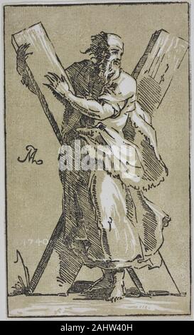 Conte Antonio Maria Zanetti, l'Aîné. Saint André. 1740. L'Italie. Gravure sur bois en camaïeu de brun et noir sur papier vergé ivoire Banque D'Images