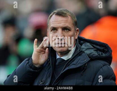 Newcastle, Royaume-Uni. 1er janvier 2020, à St James Park, Newcastle, Tyne et Wear, Angleterre ; English Premier League, Newcastle United contre Leicester City ; Brendan Rogers Manager de Leicester City - strictement usage éditorial uniquement. Pas d'utilisation non autorisée avec l'audio, vidéo, données, listes de luminaire, club ou la Ligue de logos ou services 'live'. En ligne De-match utilisation limitée à 120 images, aucune émulation. Credit : Action Plus Sport Images/Alamy Live News Banque D'Images