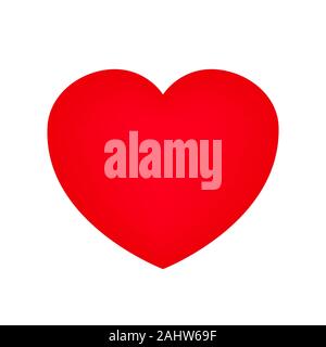 Grand coeur rouge isolé sur fond blanc vector Illustration de Vecteur