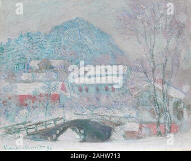 Claude Monet. Sandvika, la Norvège. 1895. La France. Huile sur toile de Claude Monet voyage en Norvège en 1895 était peut-être le plus imposant physiquement de toutes ses nombreuses campagnes de peinture. Tournée du pays avec son beau-fils Jacques Hoschedé, qui vivait à Christiania (aujourd'hui Oslo), il a été stupéfait mais frustré au départ dans sa recherche de motifs dans la bonne neige. Néanmoins, il a peint 29 scènes norvégiennes pendant deux mois d'un séjour. Ces inclus au moins six visites de Sandvika, un village près de Christiania dont le pont de fer peut avoir rappelé le pont japonais de Monet dans sa maison de Giverny. Banque D'Images