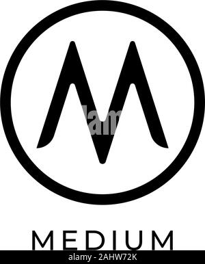 Lettre M Logo Design Logo Initial Abjad, modèle Concept, police unique, simple et propre, noir et blanc, Lettermark Logo, Ellipse-arrondies Illustration de Vecteur