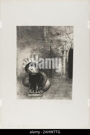 Odilon Redon. Une chrysalide, la couleur du sang, planche 2 de 6. 1889. La France. Lithographie en noir sur papier ivoire Chine fixées sur papier vélin ivoire Banque D'Images