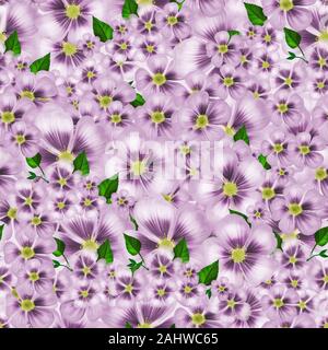 Beau modèle floral avec des fleurs roses et feuilles vertes. Banque D'Images