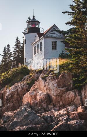 Phare de Bass Harbor, dans l'Acadia National Park, Maine Banque D'Images